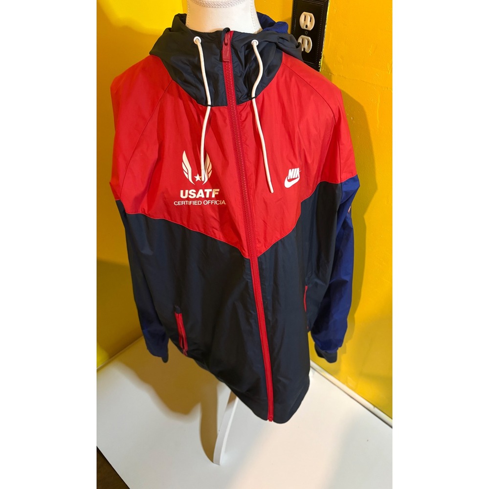 Nike USATF Certified Official Windrunner Jacket Men's XL Red Blue Track & Field